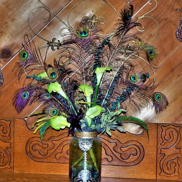 Peacock~ Calla Lily~ Eucalyptus Wedding Home Decor - Picture 6 of 8